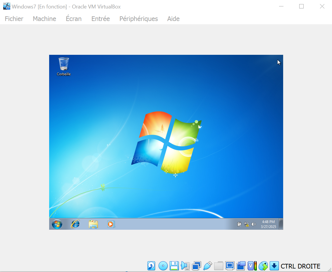 Bureau Windows 7 après installation